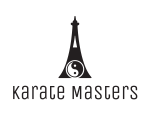 Karate - Yin Yang Tower logo design