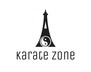 Karate - Yin Yang Tower logo design