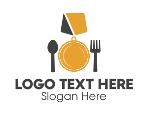 Dish - Award Winning Food Medal Cutlery logo design