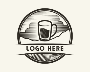 Farmer - Coffee Glass Cafe logo design