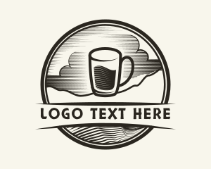 Brew - Coffee Glass Cafe logo design