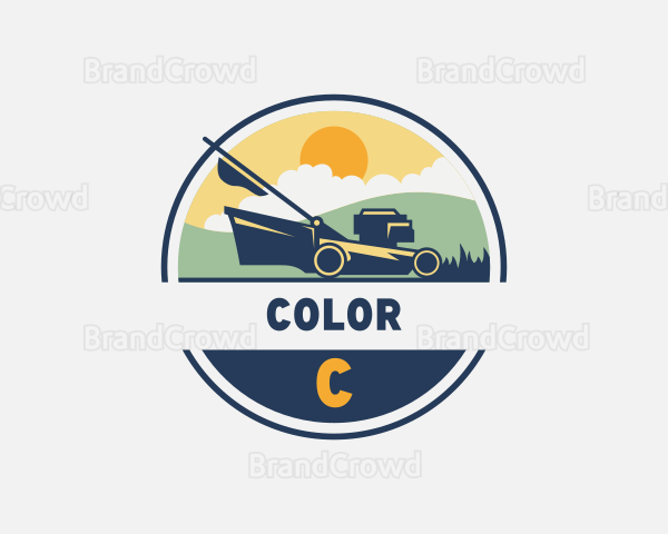 Landscaping Garden Lawn Mower Logo