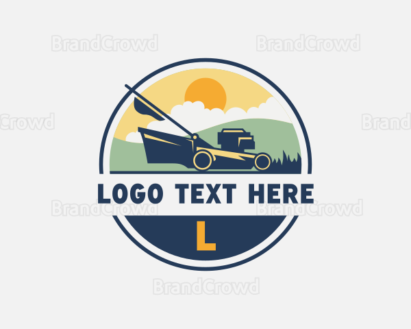 Landscaping Garden Lawn Mower Logo