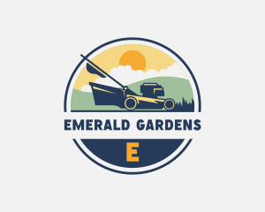 Landscaping Garden Lawn Mower logo design