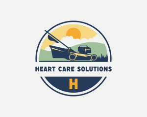 Landscaping Garden Lawn Mower logo design