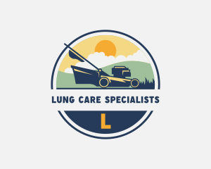 Landscaping Garden Lawn Mower logo design