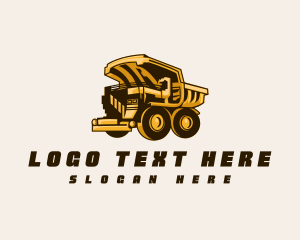 Distribution - Mining Construction Truck logo design