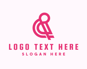 Ampersand - Pink Abstract Ampersand logo design