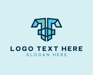 Geometric - Modern Mosaic Letter T logo design