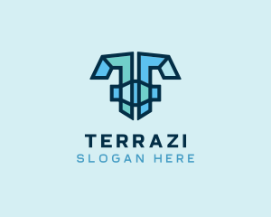 Modern Mosaic Letter T  logo design