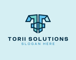 Modern Mosaic Letter T  logo design