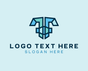 Mosaic - Modern Mosaic Letter T logo design