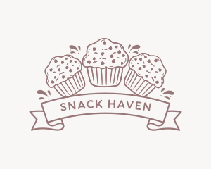 Muffin Cupcake Dessert logo design