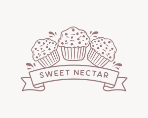 Muffin Cupcake Dessert logo design