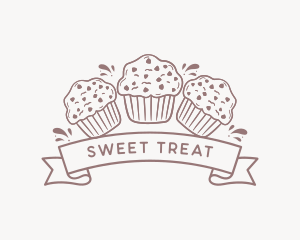 Muffin Cupcake Dessert logo design