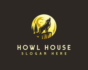 Howling Wolf Moon logo design