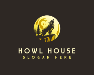 Howl - Howling Wolf Moon logo design