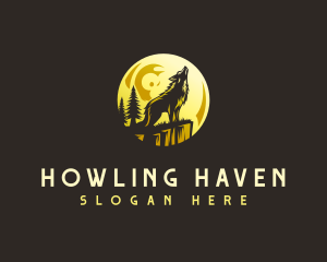 Howling - Howling Wolf Moon logo design