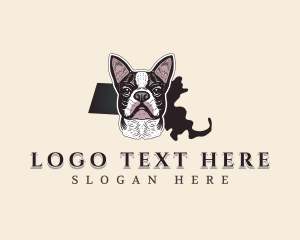 Map - Massachusetts Terrier Dog logo design