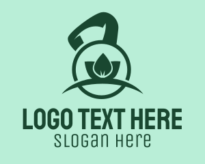 Vegan - Green Kettlebell Leaf logo design