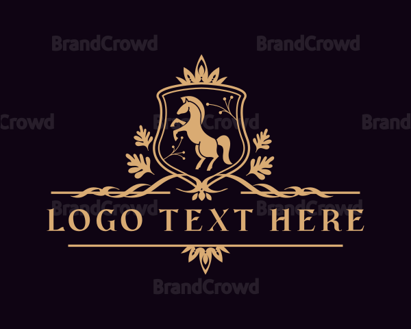 Luxury Crown Horse Stallion Logo