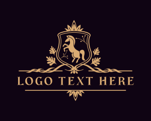 Horse - Luxury Crown Horse Stallion logo design