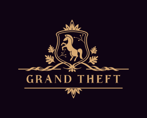 Luxury Crown Horse Stallion Logo
