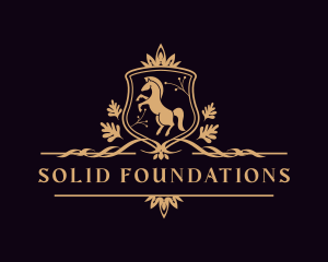 Luxury Crown Horse Stallion Logo