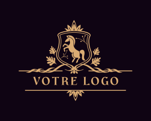 Luxury Crown Horse Stallion Logo