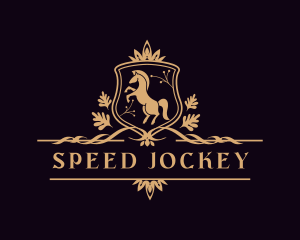 Jockey - Luxury Crown Horse Stallion logo design