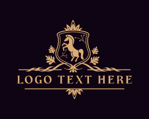 Crown - Luxury Crown Horse Stallion logo design