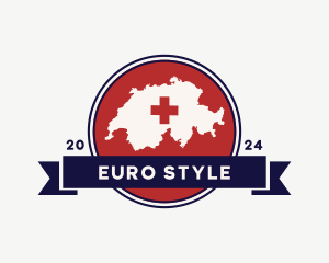 Europe - Switzerland Territorial Map logo design