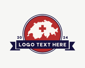 Country - Switzerland Country Map logo design