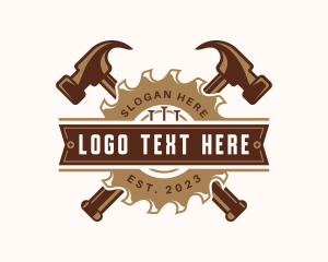 Industrial - Saw Hammer Carpentry logo design