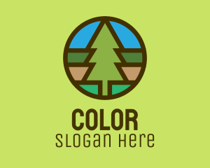 Pine Tree Camping Badge Logo