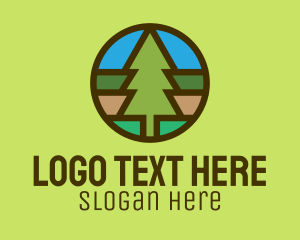 Forest - Pine Tree Camping Badge logo design