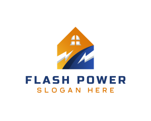 House Lightning Electricity logo design