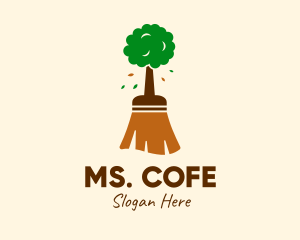 Sweep - Natural Tree Broom logo design