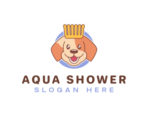 Shower - Puppy Comb Crown logo design