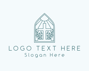 Theology - Parish Church Altar logo design