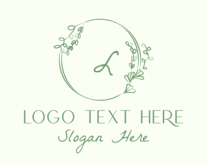 Green - Decorative Green Vine logo design