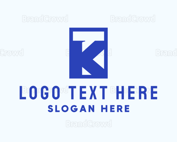 Blue Chat Letter K Logo