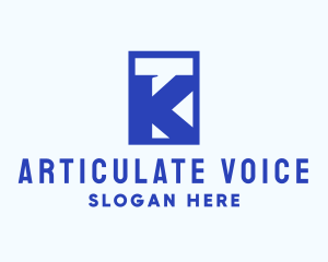 Speaking - Blue Chat Letter K logo design