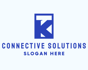 Communicate - Blue Chat Letter K logo design