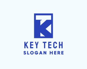 Blue Chat Letter K logo design