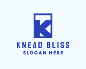 Blue Chat Letter K logo design