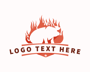 Rotisserie - Roast Pig Barbecue logo design