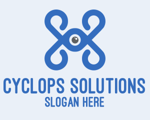Cyclops - Blue Eye Tentacles logo design