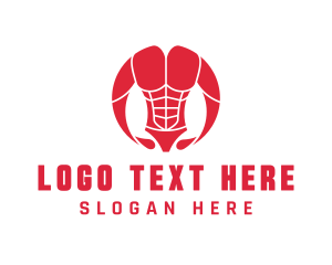 Trainer - BodyBuilder Muscle Man logo design