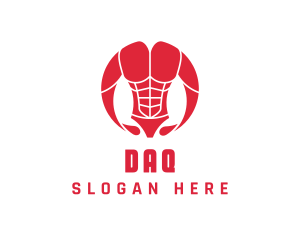 Human Body - BodyBuilder Muscle Man logo design